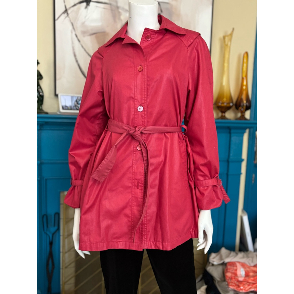Vintage Totes II Red Trench Coat Size 8